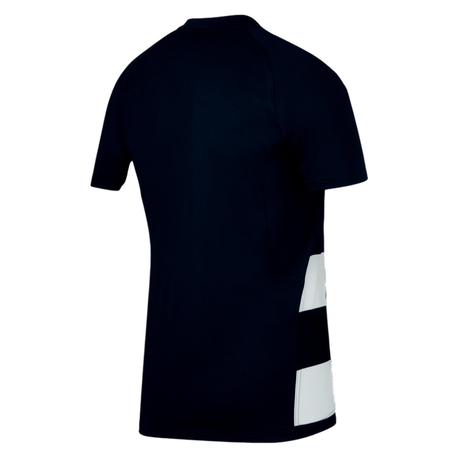 Obsidian Black-White - Back - Nike Mens Contrast Striped Crew Neck Raglan Rugby T-Shirt