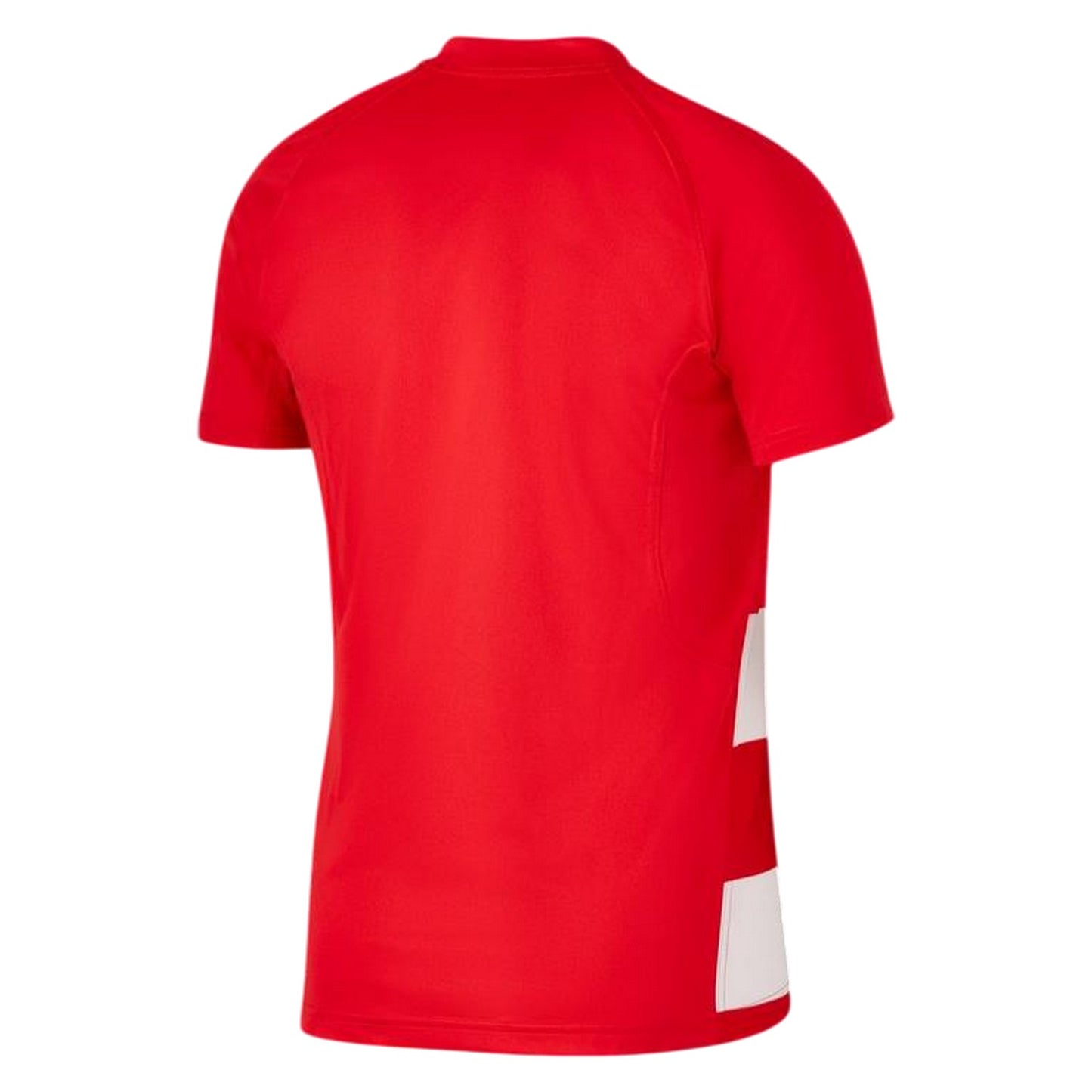 Uni Red-White - Back - Nike Mens Contrast Striped Crew Neck Raglan Rugby T-Shirt