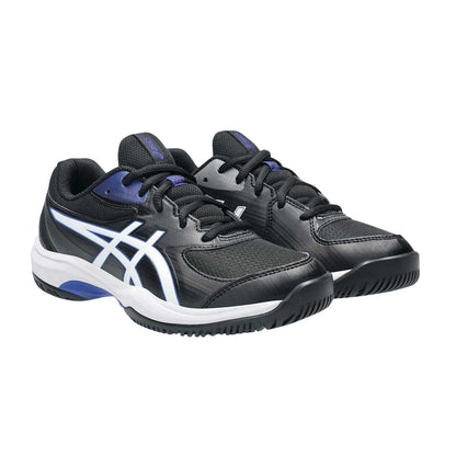Black-White - Side - Asics Childrens-Kids Game FF Low Tennis Shoes