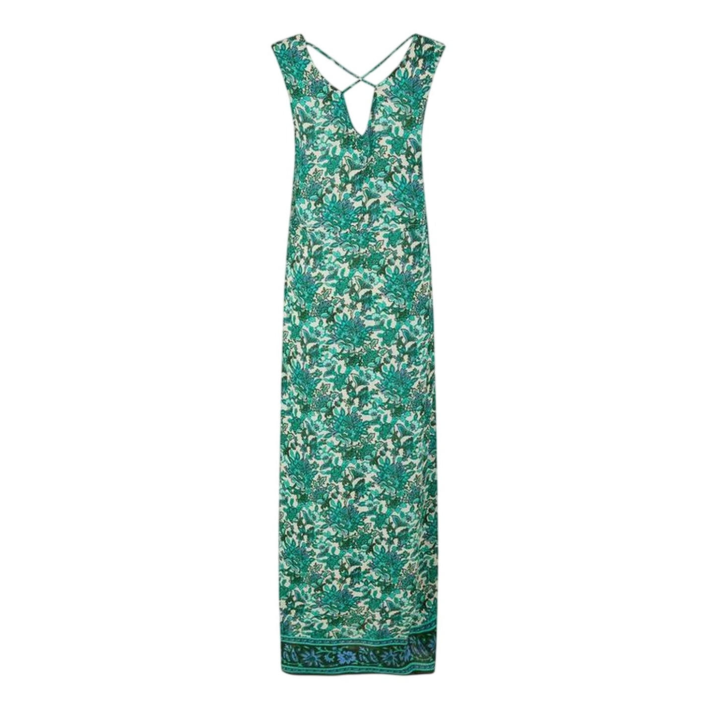 Oatmeal - Back - Vero Moda Womens-Ladies Anna Floral V Neck Maxi Dress