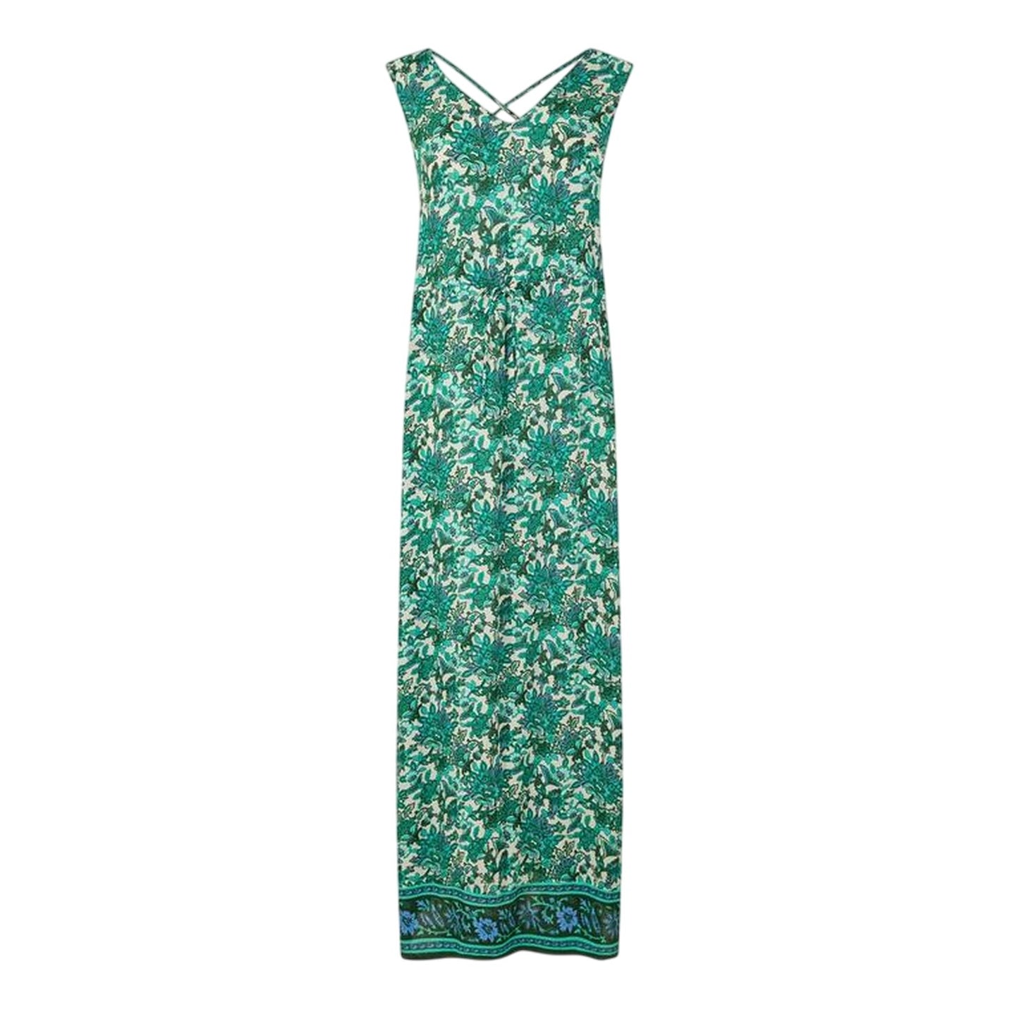Oatmeal - Front - Vero Moda Womens-Ladies Anna Floral V Neck Maxi Dress