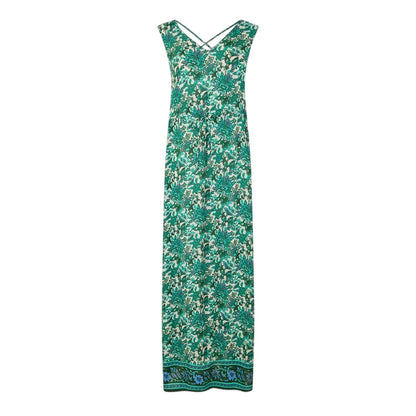 Oatmeal - Front - Vero Moda Womens-Ladies Anna Floral V Neck Maxi Dress