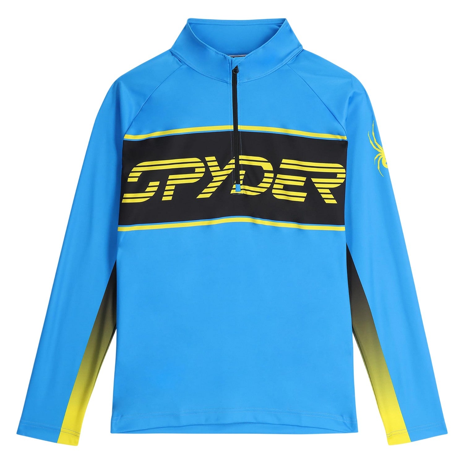 Acid Yellow - Front - Spyder Mens Mock Neck Regular Sweatshirt