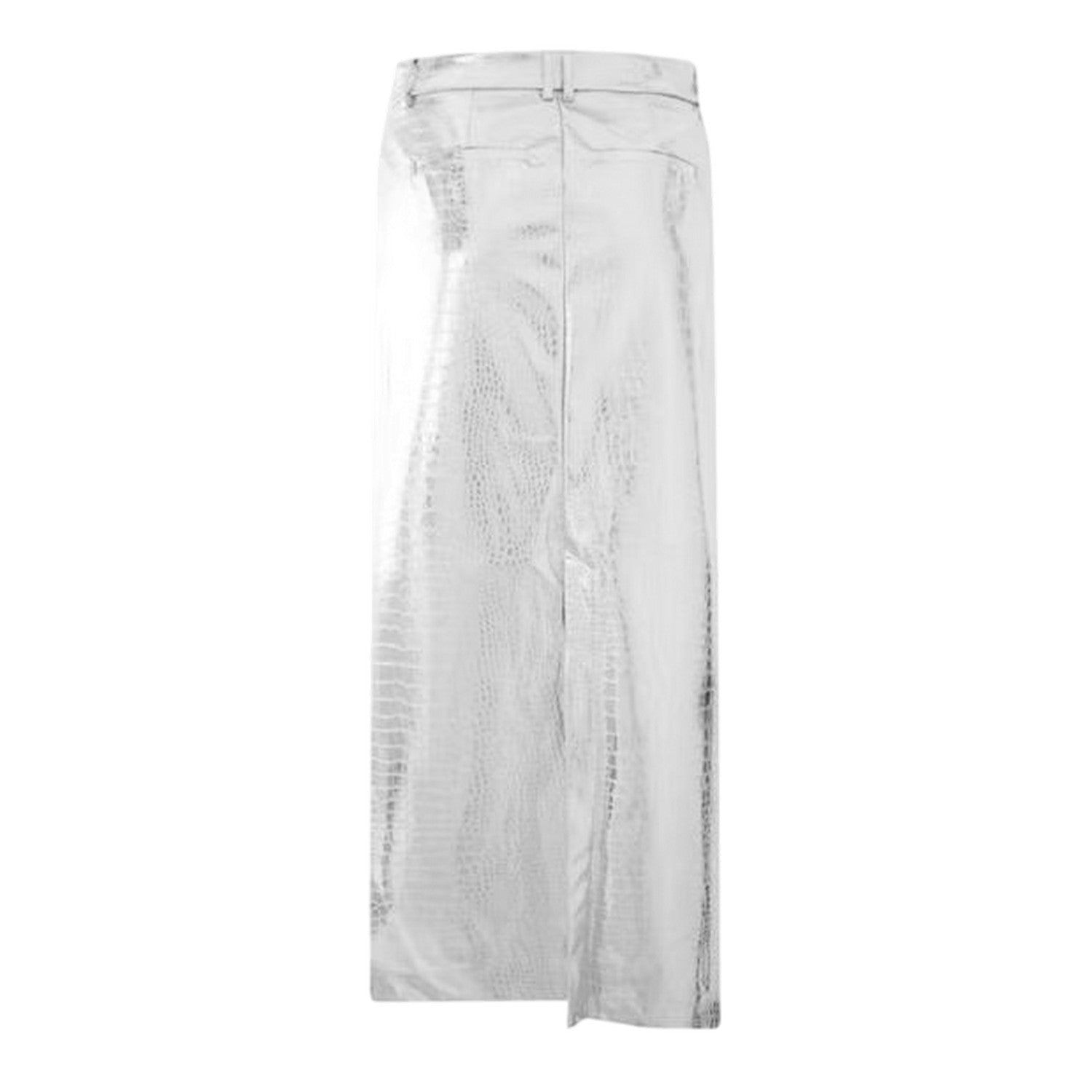 Silver - Back - Vero Moda Womens-Ladies Lisa Croc Pencil Skirt