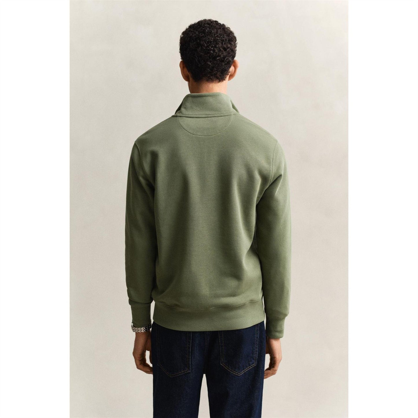Herb - Back - Gant Mens Embroidered Logo Half Zip Sweatshirt