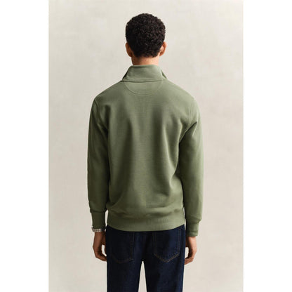 Herb - Back - Gant Mens Embroidered Logo Half Zip Sweatshirt