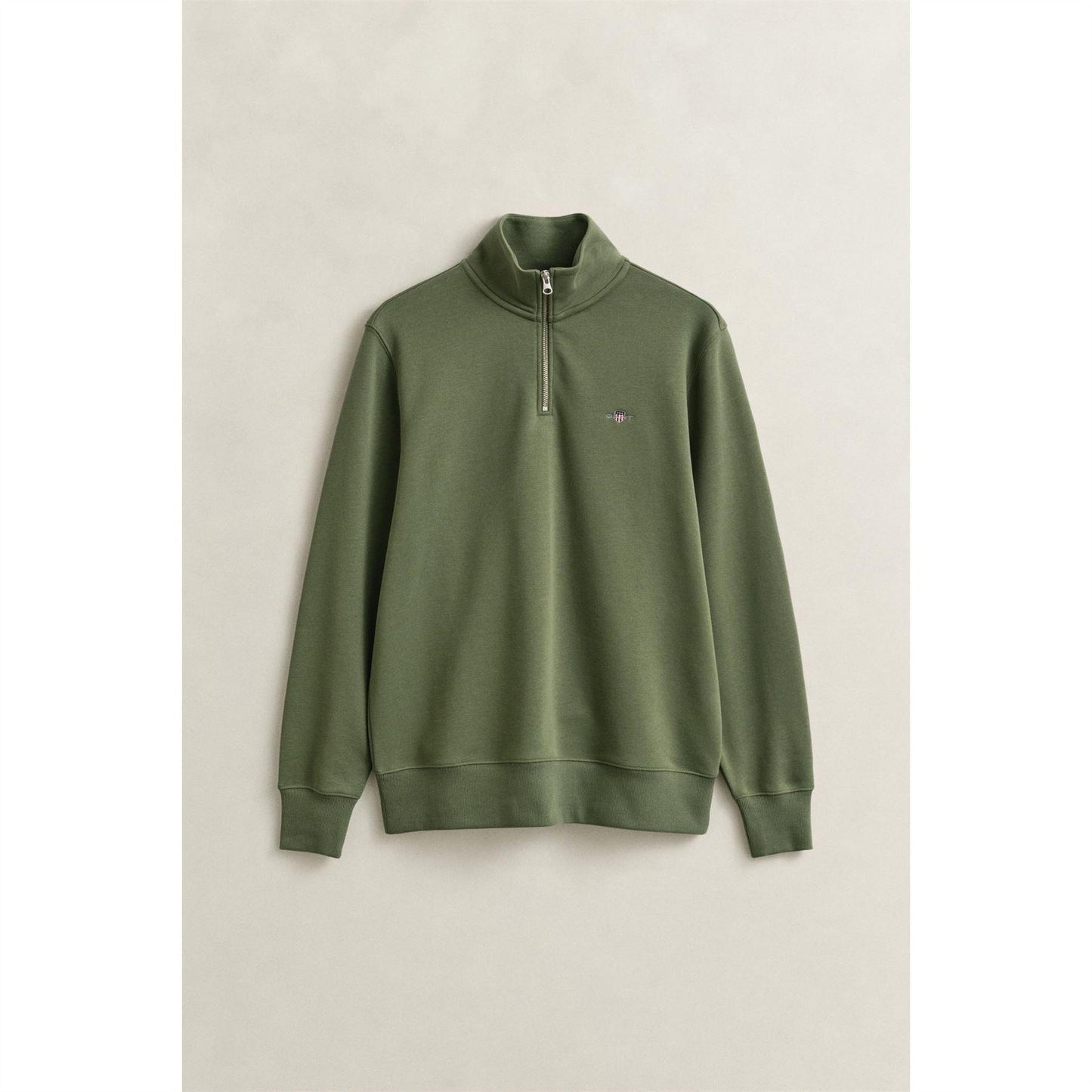 Herb - Pack Shot - Gant Mens Embroidered Logo Half Zip Sweatshirt