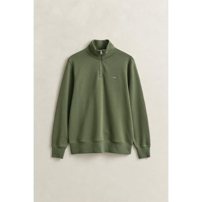 Herb - Pack Shot - Gant Mens Embroidered Logo Half Zip Sweatshirt