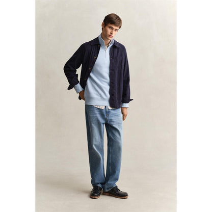 Fresh Blue - Lifestyle - Gant Mens Embroidered Logo Half Zip Sweatshirt