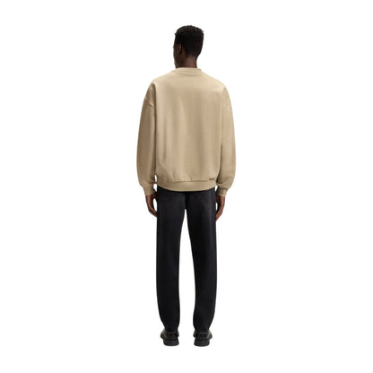 Medium Beige - Back - Hugo Mens Embossed Regular Sweatshirt