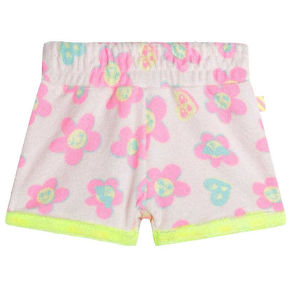 Pale Pink - Front - Billieblush Baby Girls Floral Pattern Casual Shorts