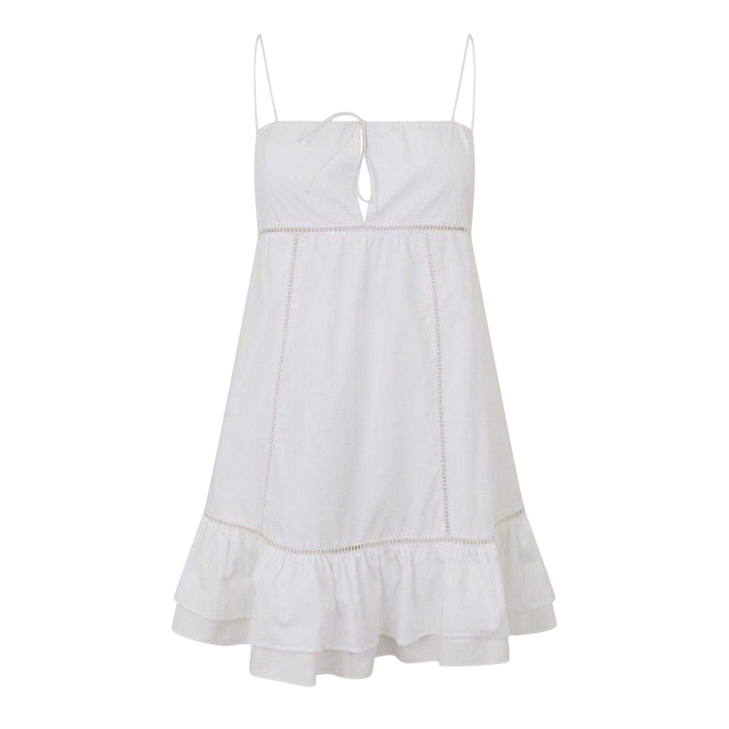 Bright White - Front - Jack Wills Womens-Ladies Baby Doll Cotton Mini Dress