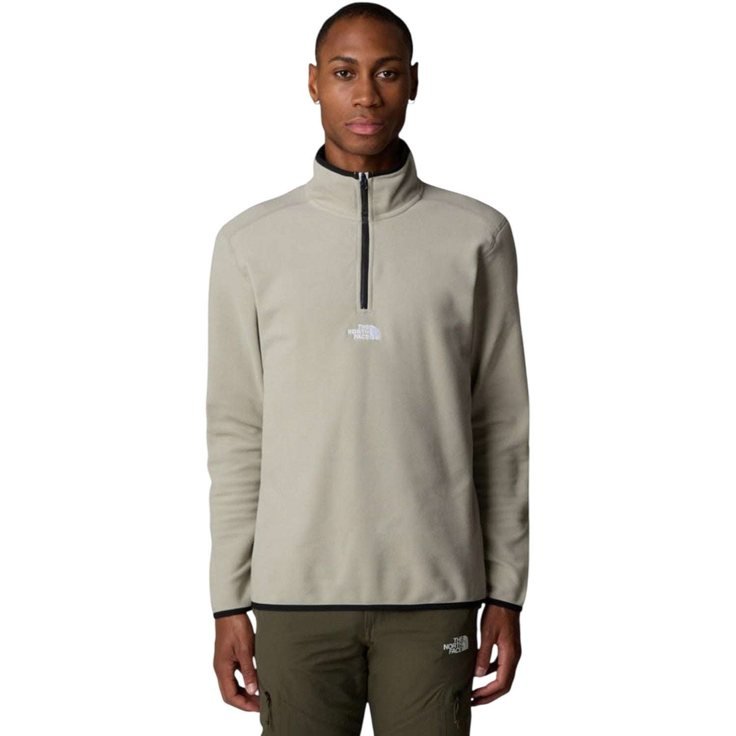 Beige - Side - The North Face Mens Embroidered Logo Regular Long-Sleeved Sweatshirt