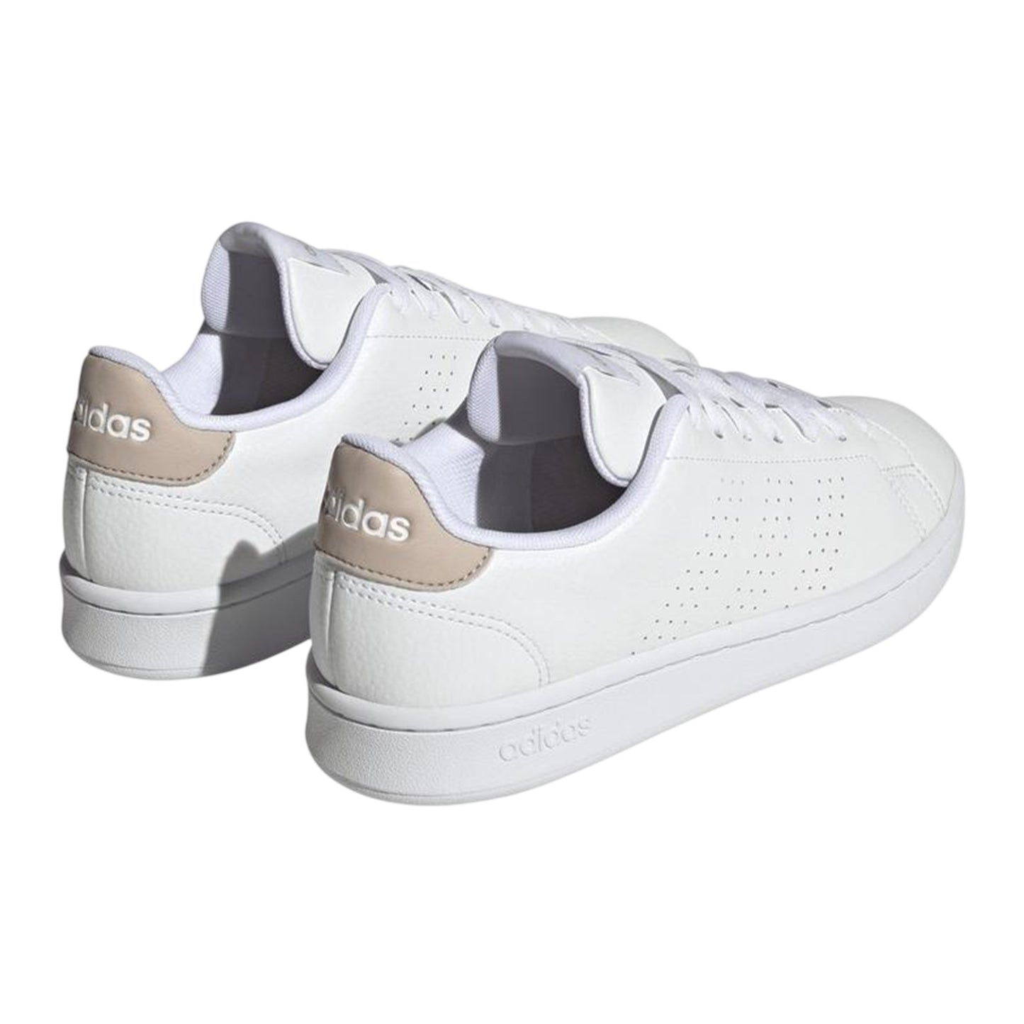 White - Back - Adidas Womens-Ladies Advantage Flat Trainers