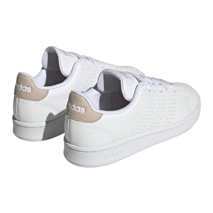 White - Back - Adidas Womens-Ladies Advantage Flat Trainers