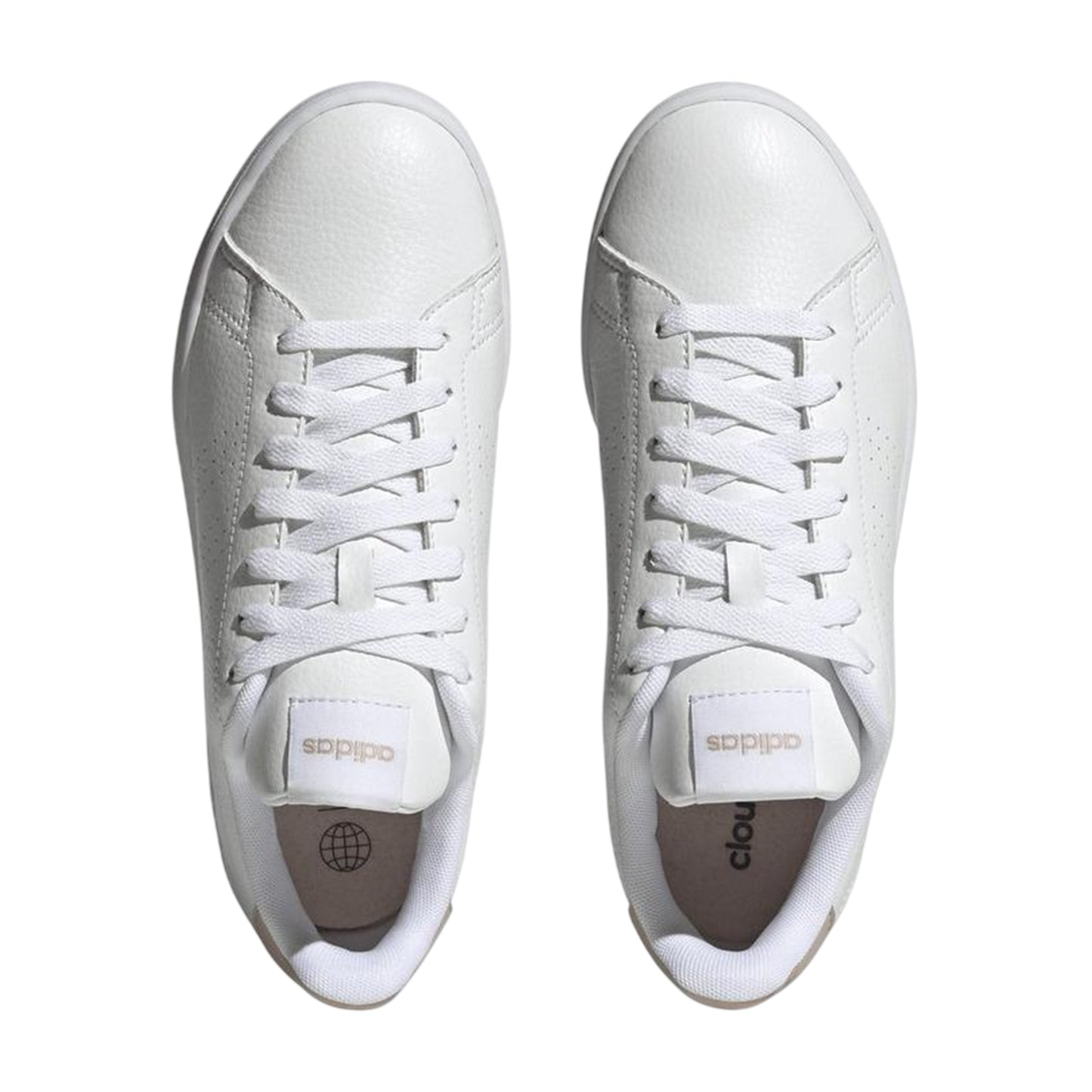White - Lifestyle - Adidas Womens-Ladies Advantage Flat Trainers