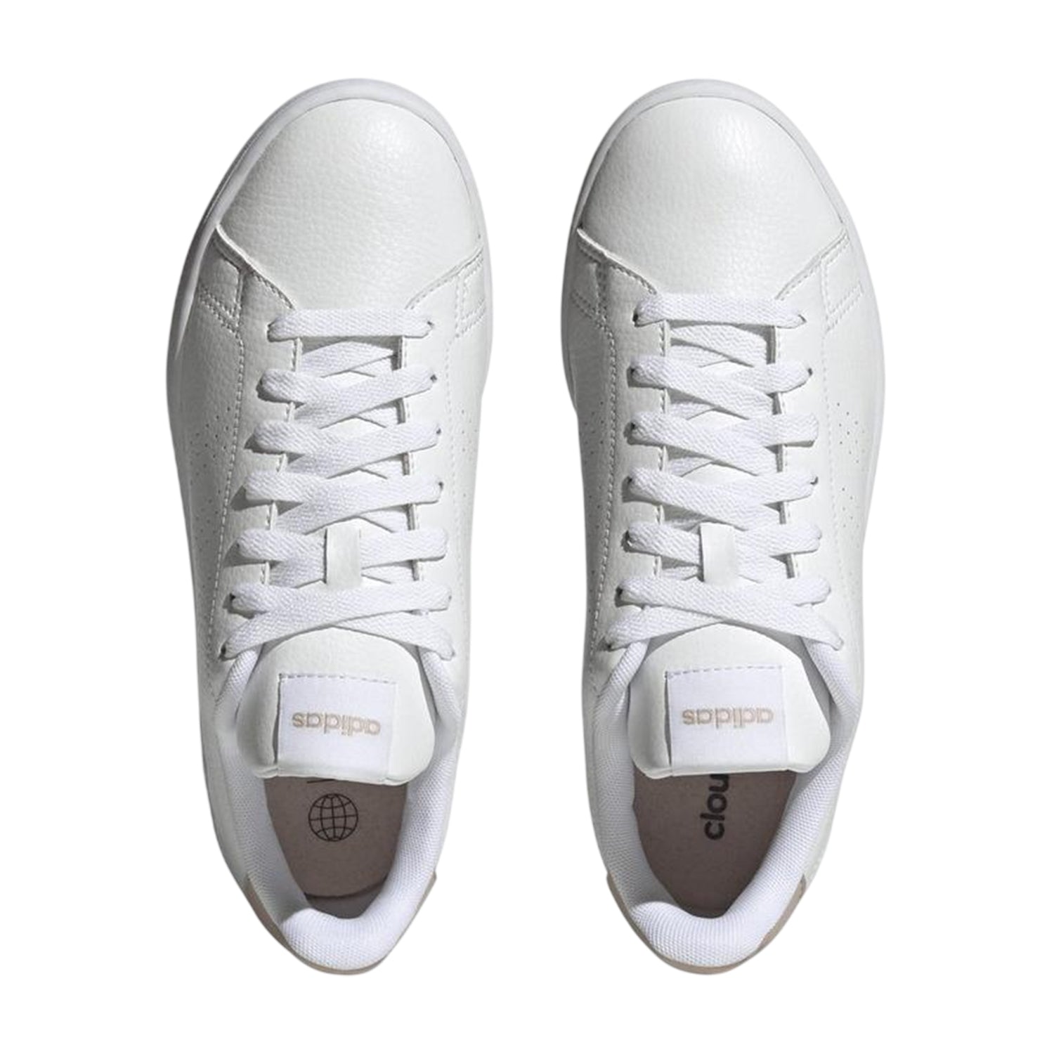 White - Lifestyle - Adidas Womens-Ladies Advantage Flat Trainers