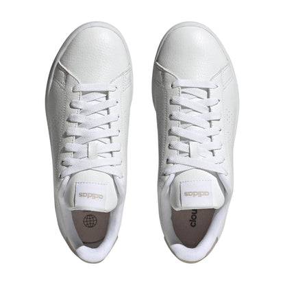 White - Lifestyle - Adidas Womens-Ladies Advantage Flat Trainers