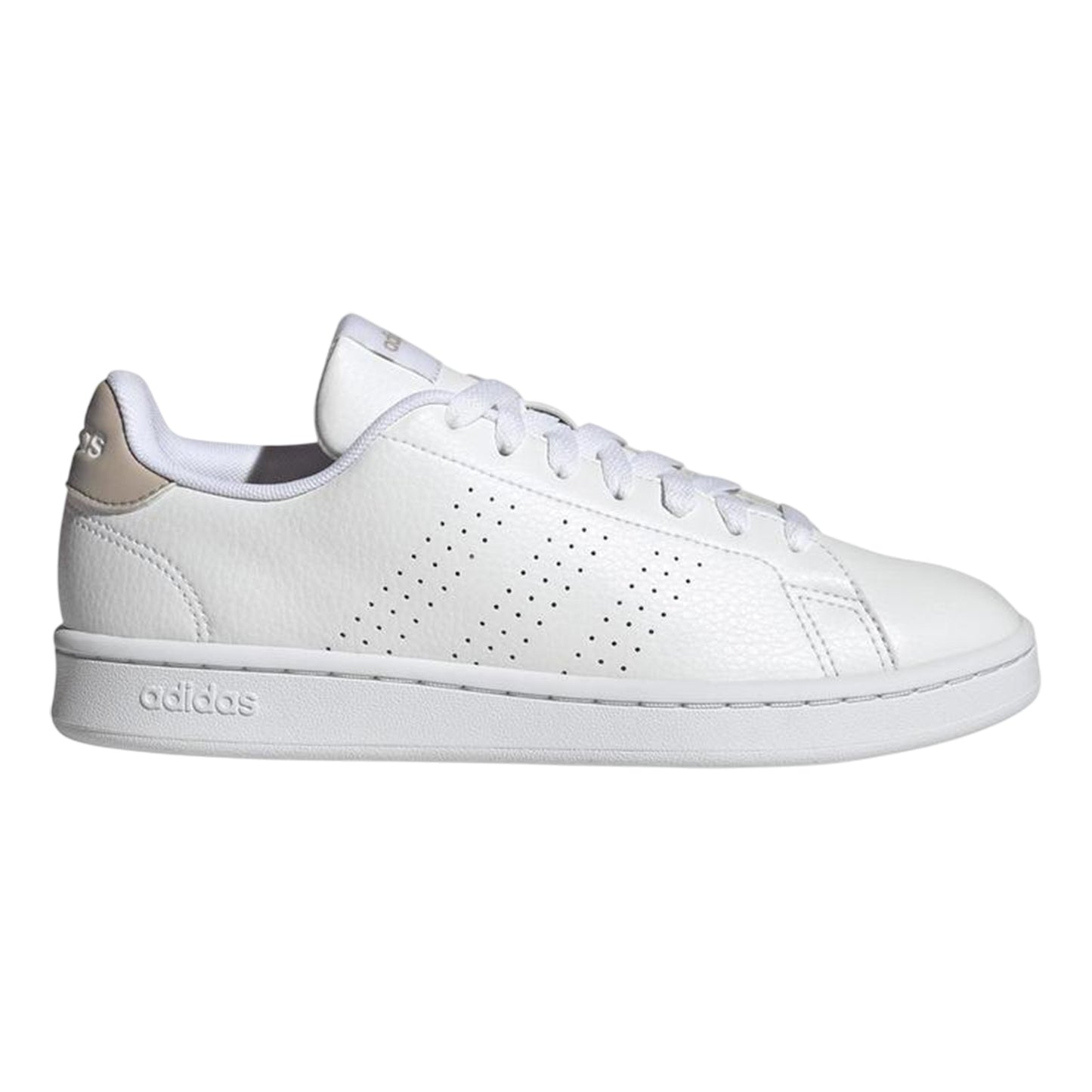 White - Front - Adidas Womens-Ladies Advantage Flat Trainers