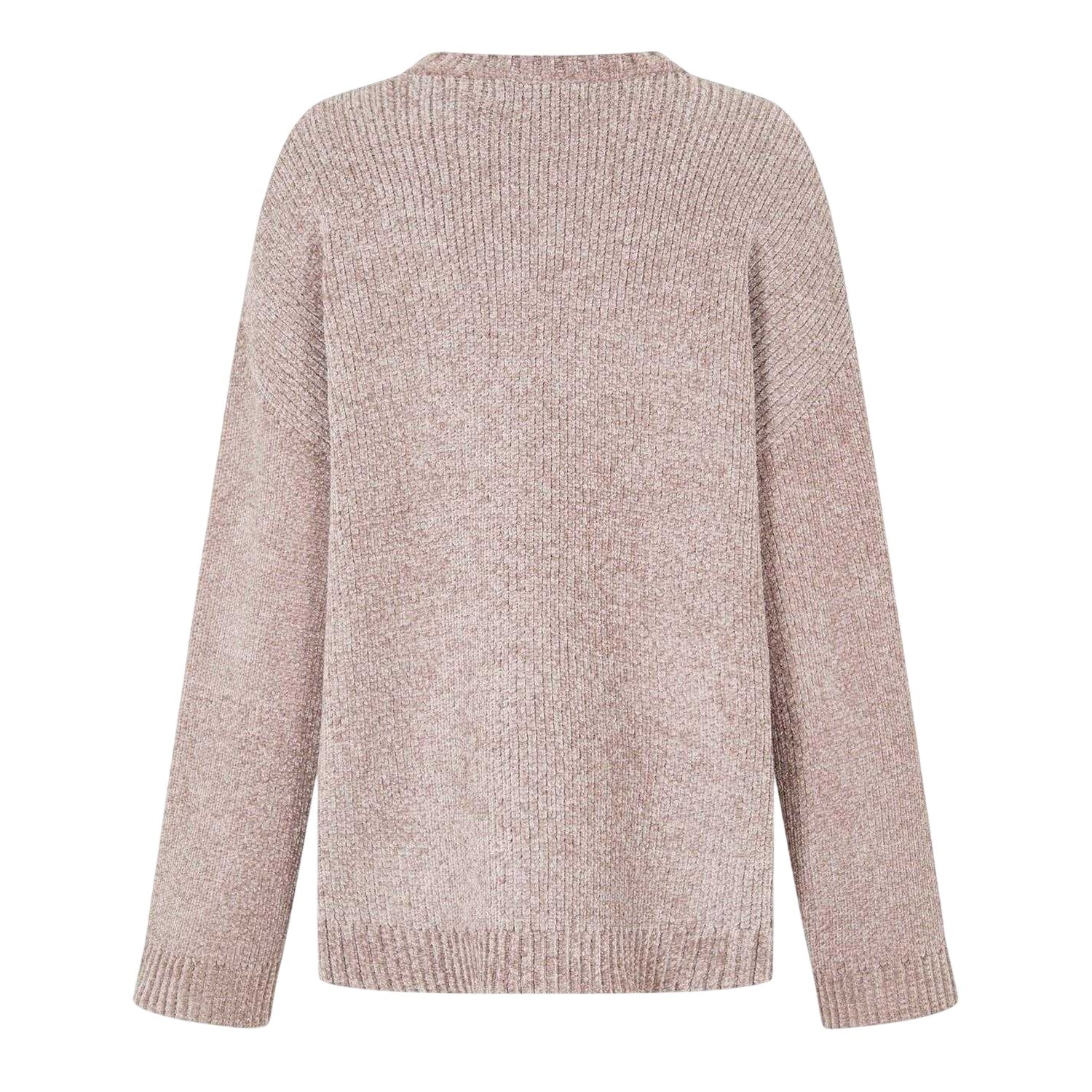 Taupe - Back - Jack Wills Womens-Ladies Chenille Crew Neck Sweater Top