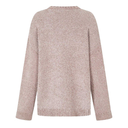 Taupe - Back - Jack Wills Womens-Ladies Chenille Crew Neck Sweater Top