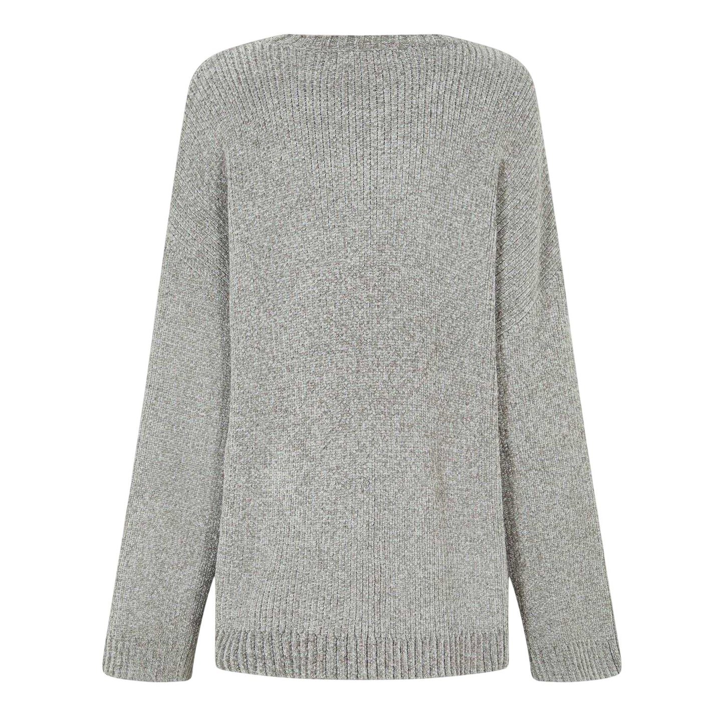 Washed Khaki - Back - Jack Wills Womens-Ladies Chenille Crew Neck Sweater Top