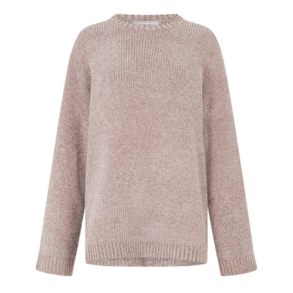 Taupe - Front - Jack Wills Womens-Ladies Chenille Crew Neck Sweater Top