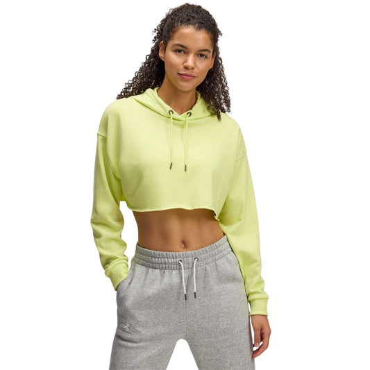 Yellow - Front - Under Armour Womens-Ladies Icon Terry Hoodie