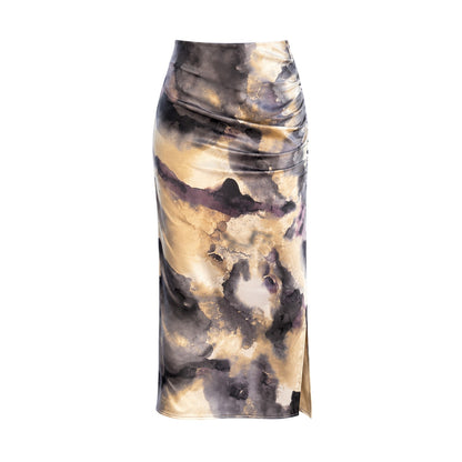 Marble - Front - AX Paris Womens-Ladies Marble Midi Skirt