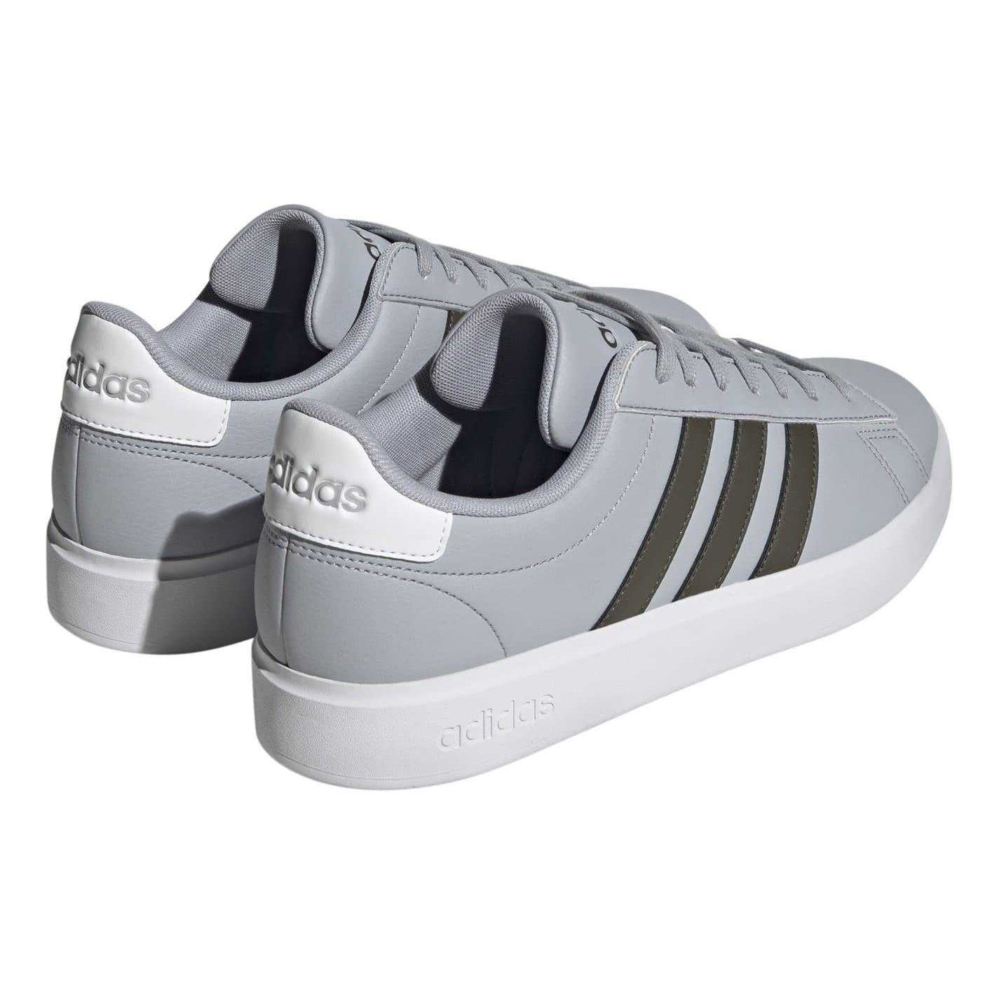 Silver - Back - Adidas Mens Grand Court 2.0 3 Stripes Trainers
