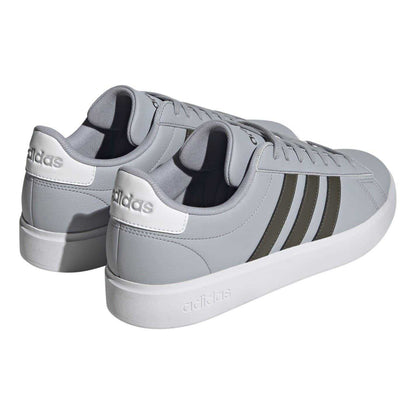 Silver - Back - Adidas Mens Grand Court 2.0 3 Stripes Trainers