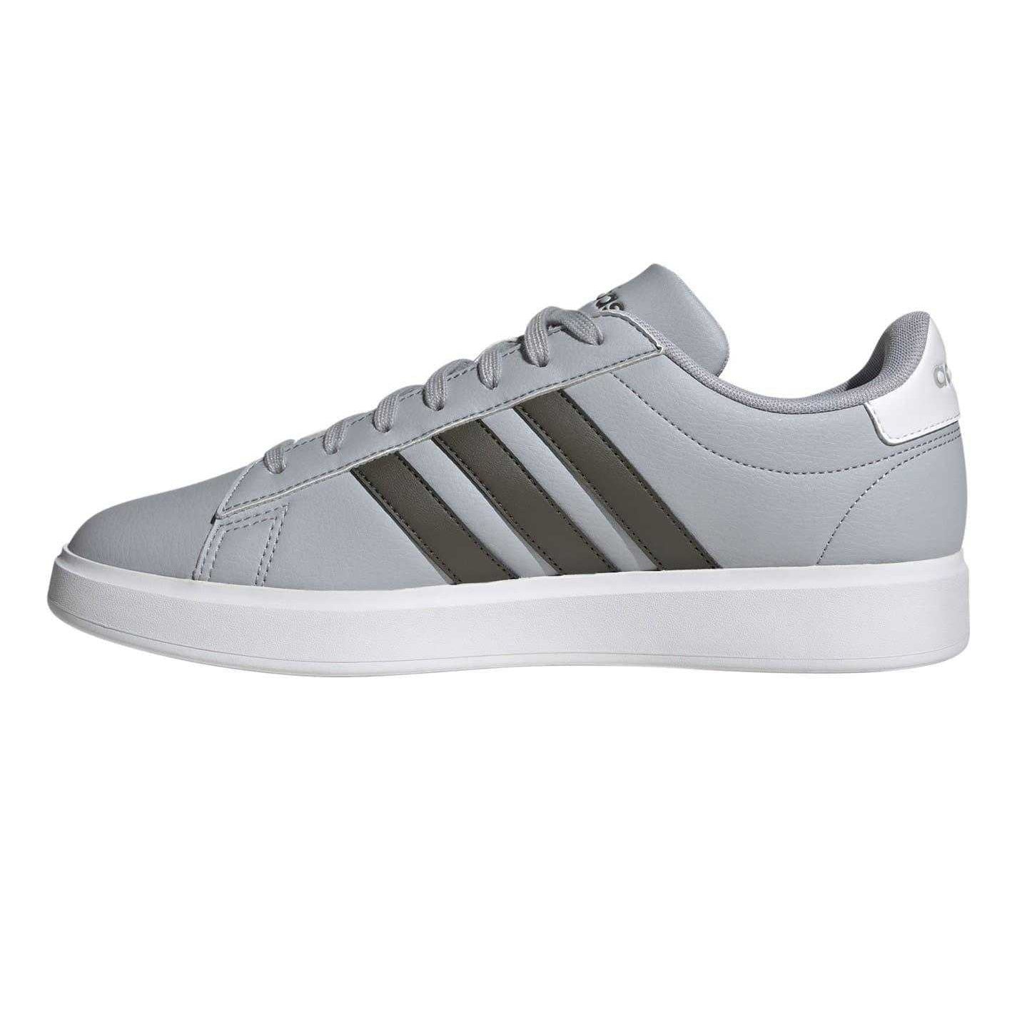 Silver - Side - Adidas Mens Grand Court 2.0 3 Stripes Trainers