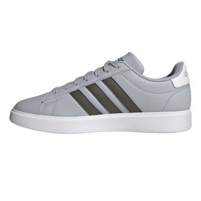 Silver - Side - Adidas Mens Grand Court 2.0 3 Stripes Trainers