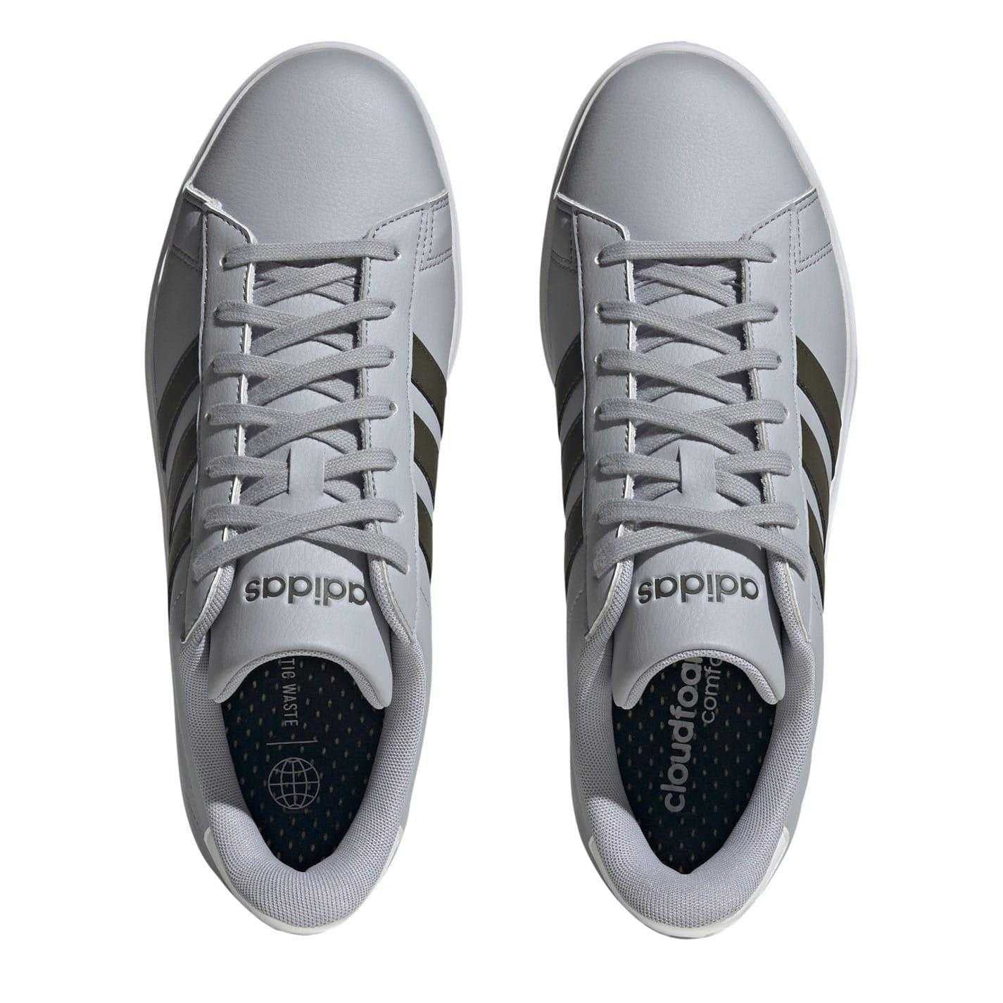 Silver - Lifestyle - Adidas Mens Grand Court 2.0 3 Stripes Trainers