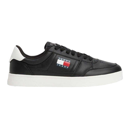 Black-White - Front - Tommy Jeans Mens The Greenwich Trainers