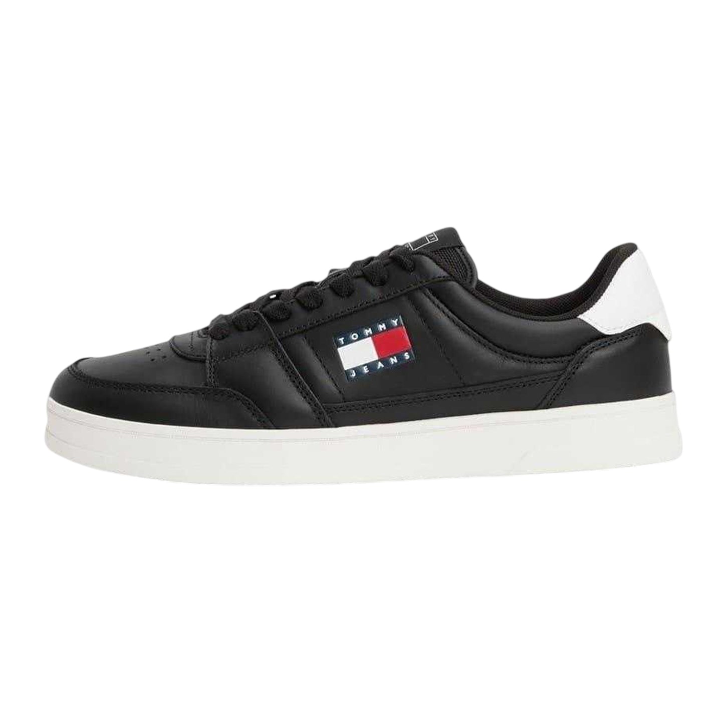 Black-White - Side - Tommy Jeans Mens The Greenwich Trainers