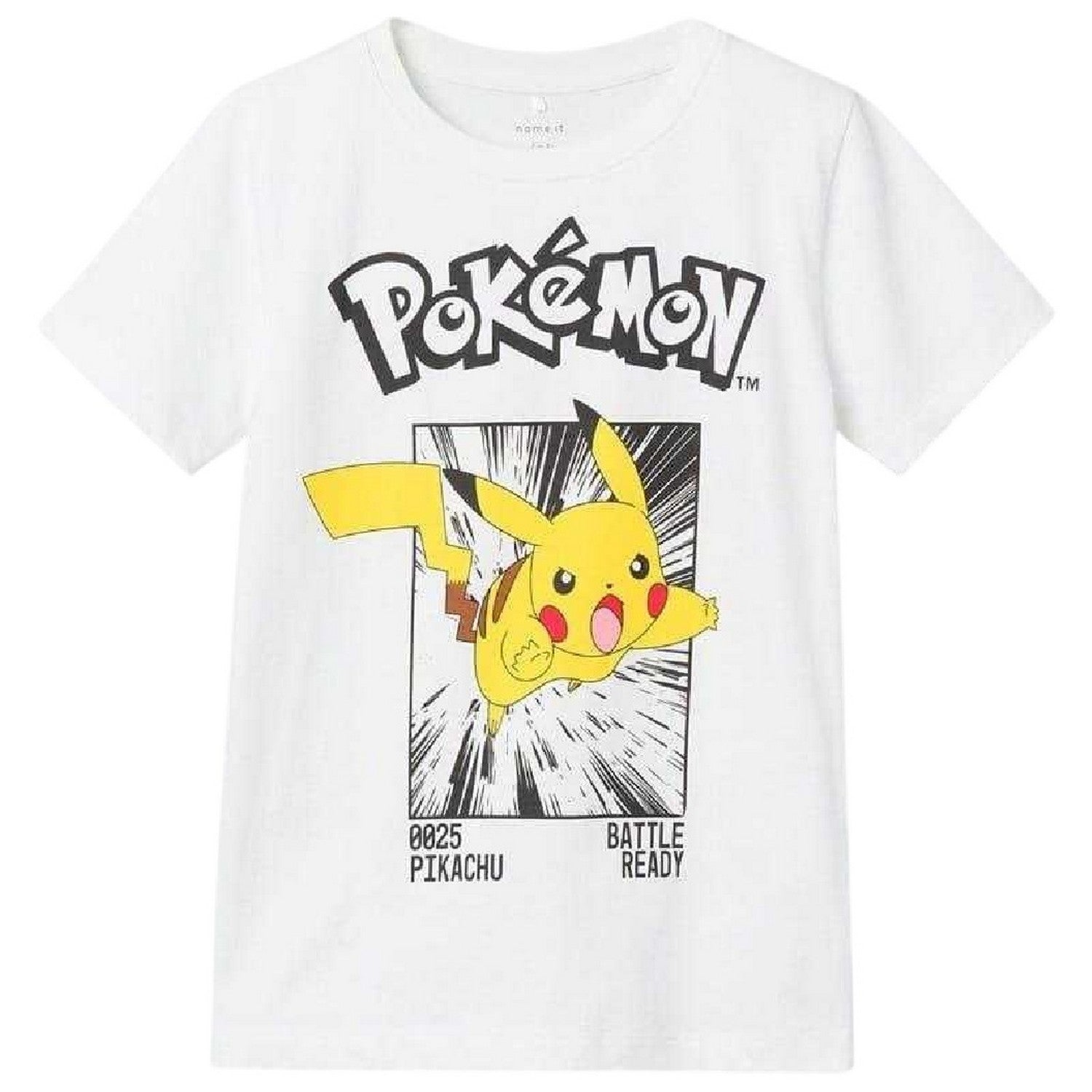 Bright White - Front - Name It Childrens-Kids Pikachu Pokemon T-Shirt