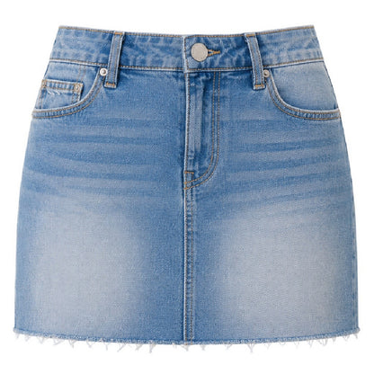 Golden-Washed - Front - True Religion Womens-Ladies Sadie Plain Denim Mini Skirt