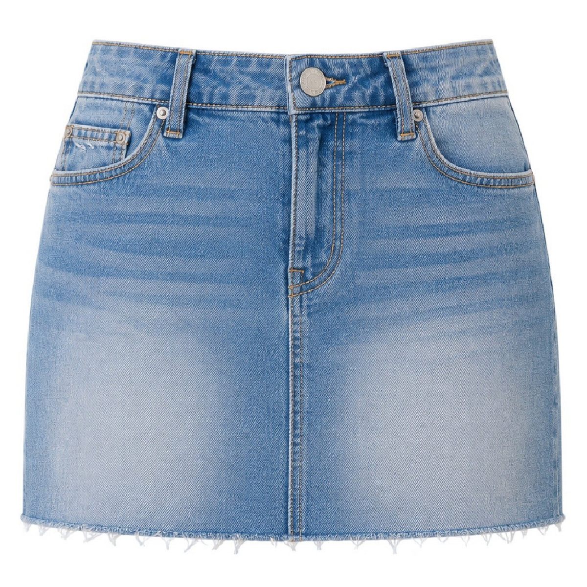 Golden-Washed - Front - True Religion Womens-Ladies Sadie Plain Denim Mini Skirt