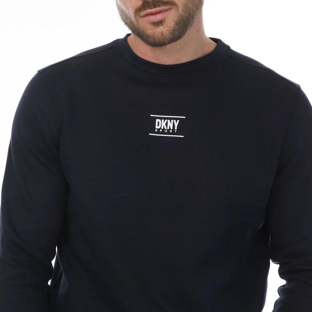 Navy - Side - DKNY Unisex Adult Logo Printed Crew Neck Sweatshirt