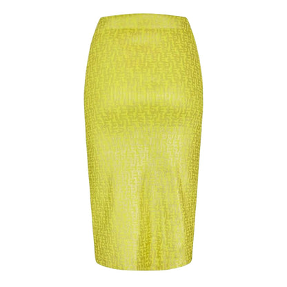 Yellow - Back - Diesel Womens-Ladies Ikaria Tailored Midi Skirt