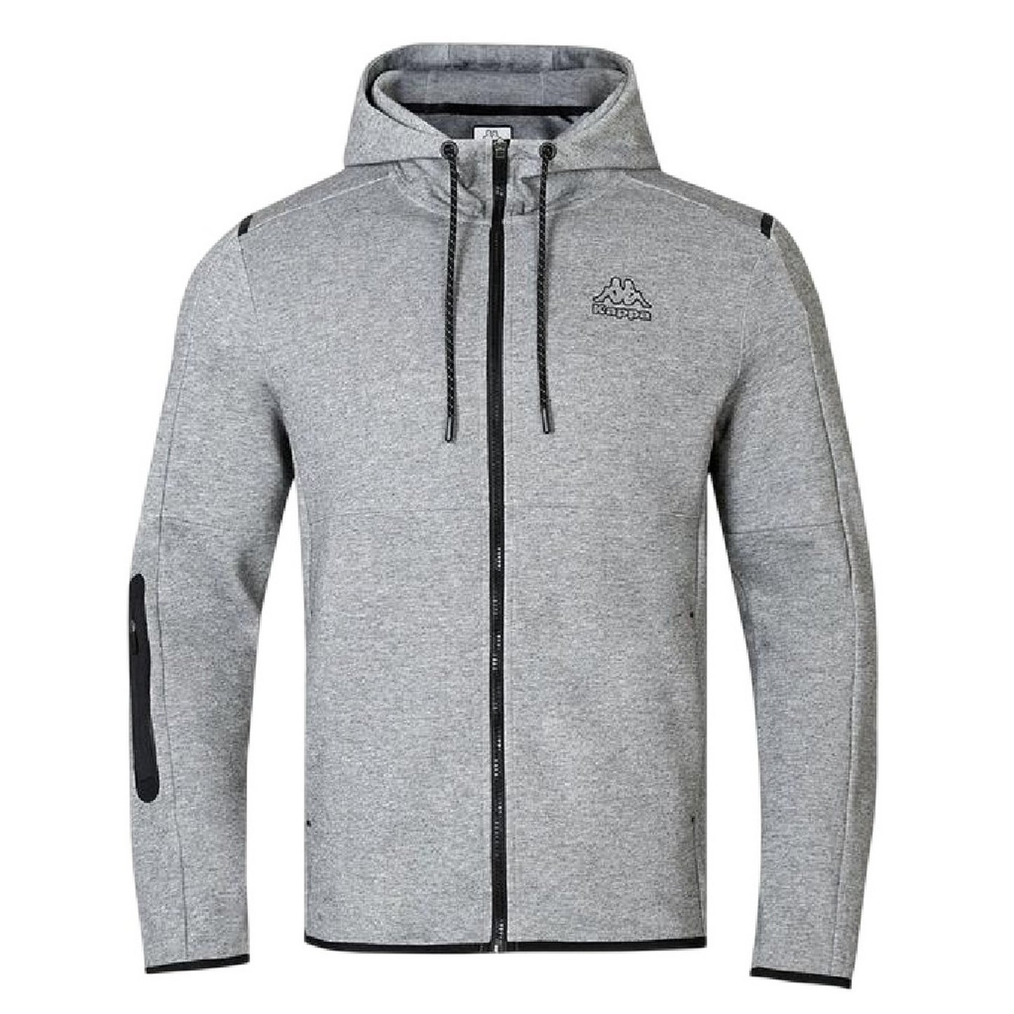 Grey Marl Marl - Front - Kappa Mens Regular Full Zip Hoodie