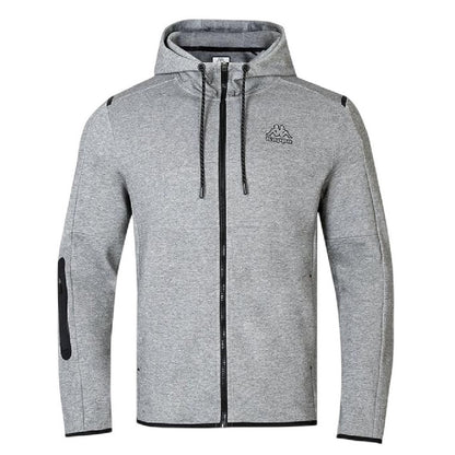 Grey Marl Marl - Front - Kappa Mens Regular Full Zip Hoodie