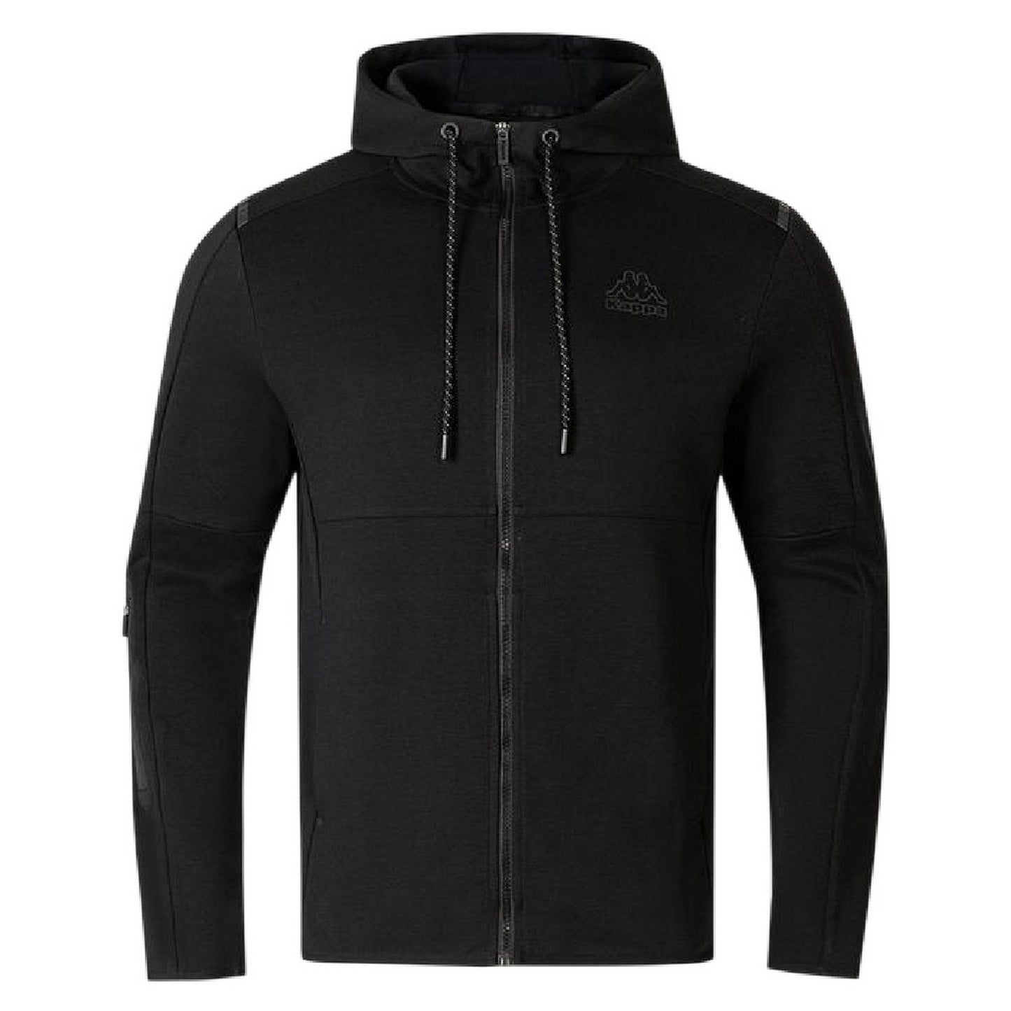 Black - Front - Kappa Mens Regular Full Zip Hoodie