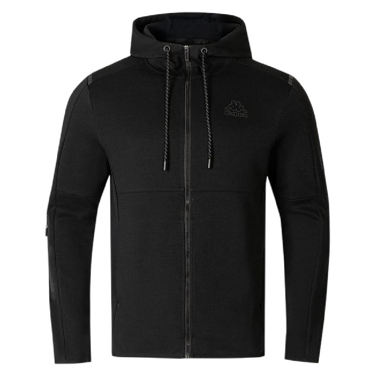 Black - Front - Kappa Mens Regular Full Zip Hoodie