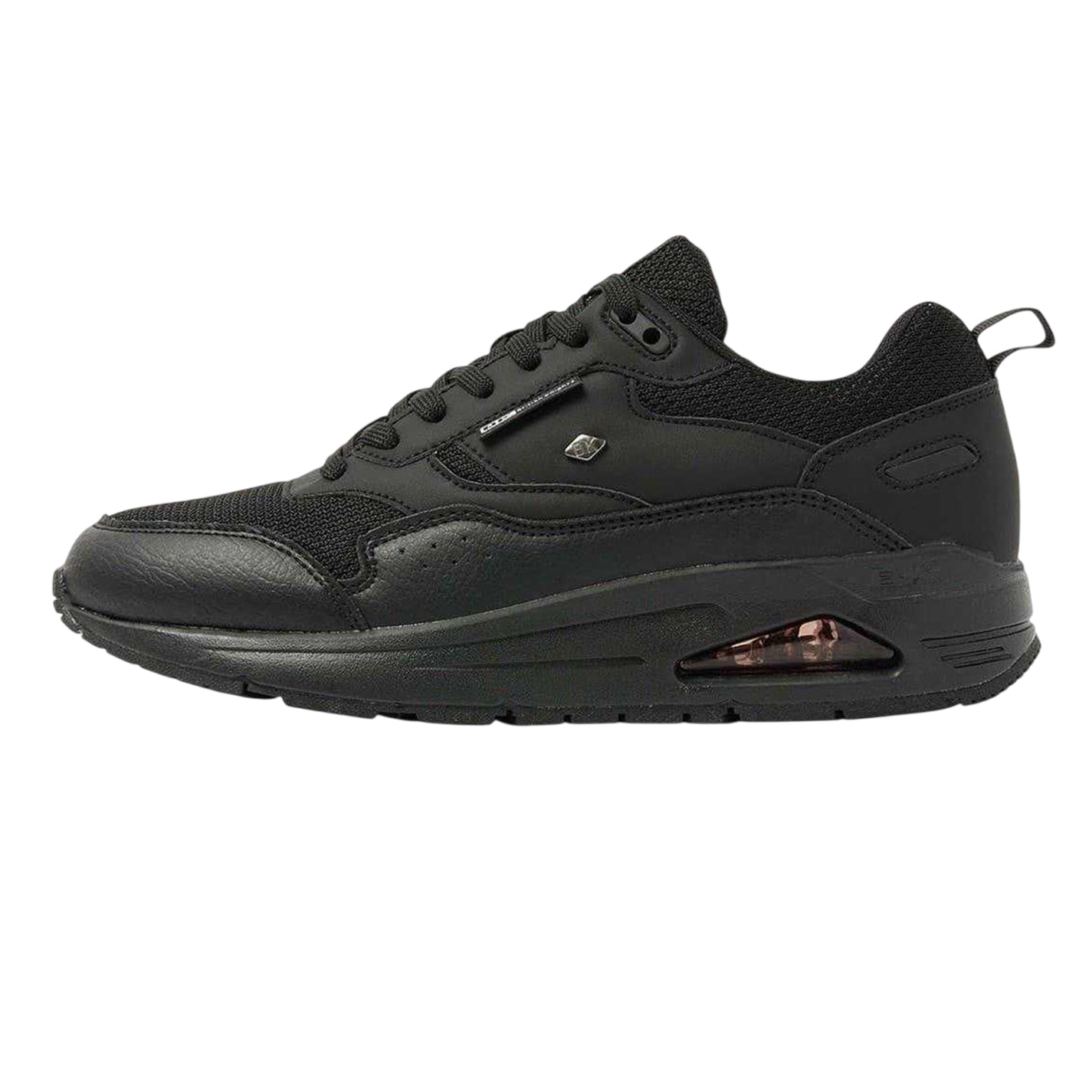 Black - Side - Lumberjack Childrens-Kids Lennox Trainers