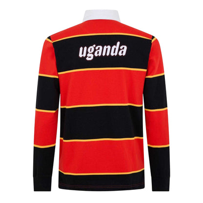 Red - Back - Puma Mens Lifestyle Striped Long-Sleeved Polo Shirt