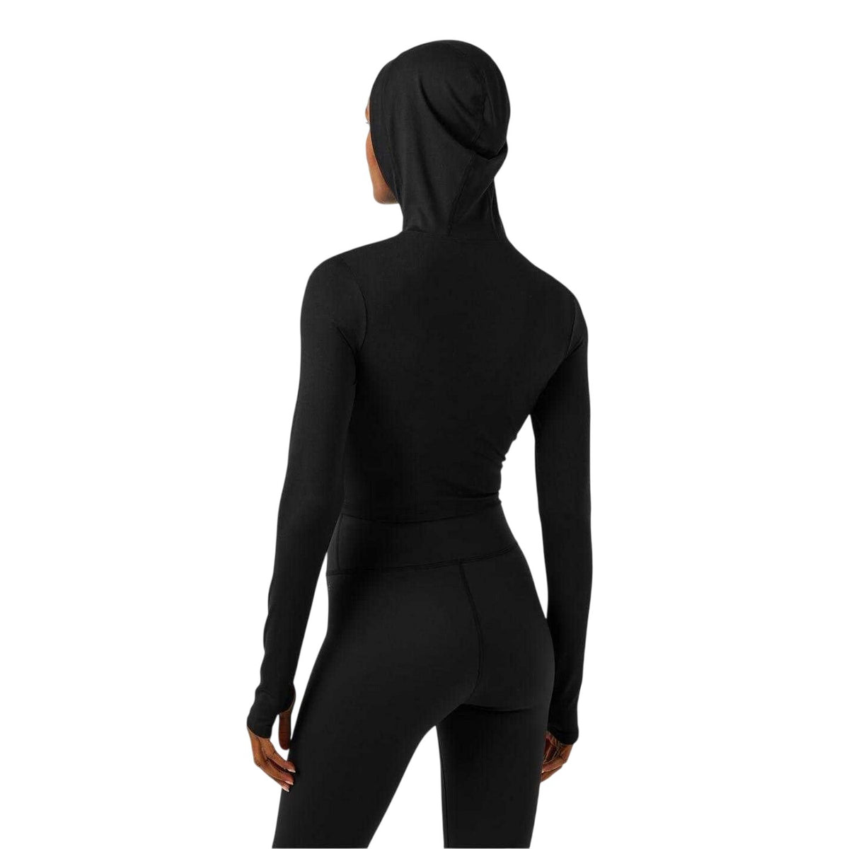 Black - Back - USA Pro Womens-Ladies Quarter Zip Hoodie