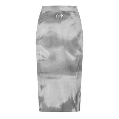 Frost Gray - Back - Diesel Womens-Ladies Betty Tie Dye Wool Blend Slim Pencil Skirt