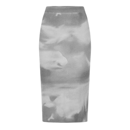 Frost Gray - Front - Diesel Womens-Ladies Betty Tie Dye Wool Blend Slim Pencil Skirt